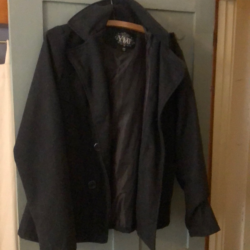 Dark gray wool pea coat